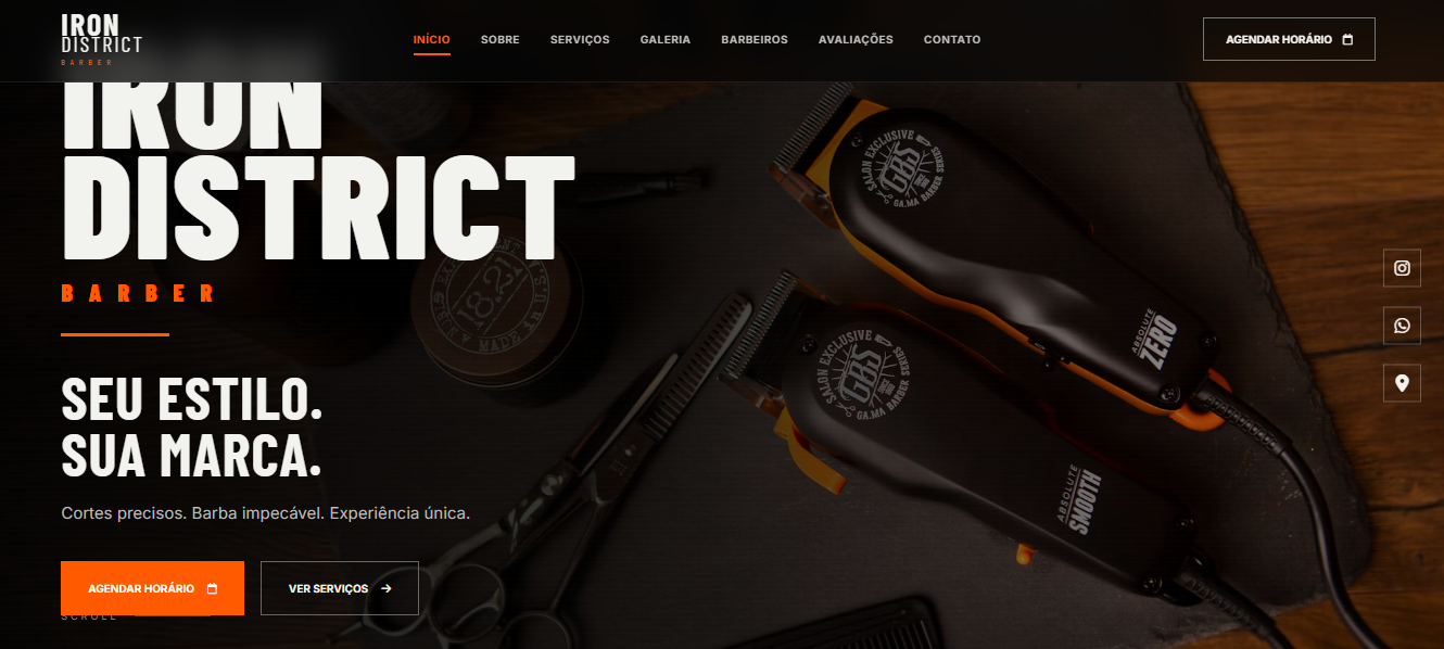 Preview do projeto Iron District Barber