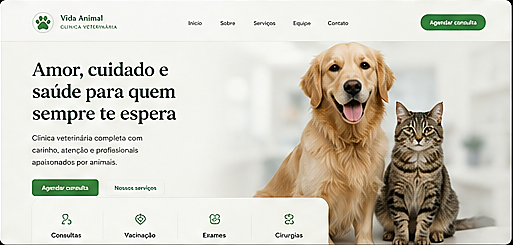Preview do projeto Clínica Veterinária